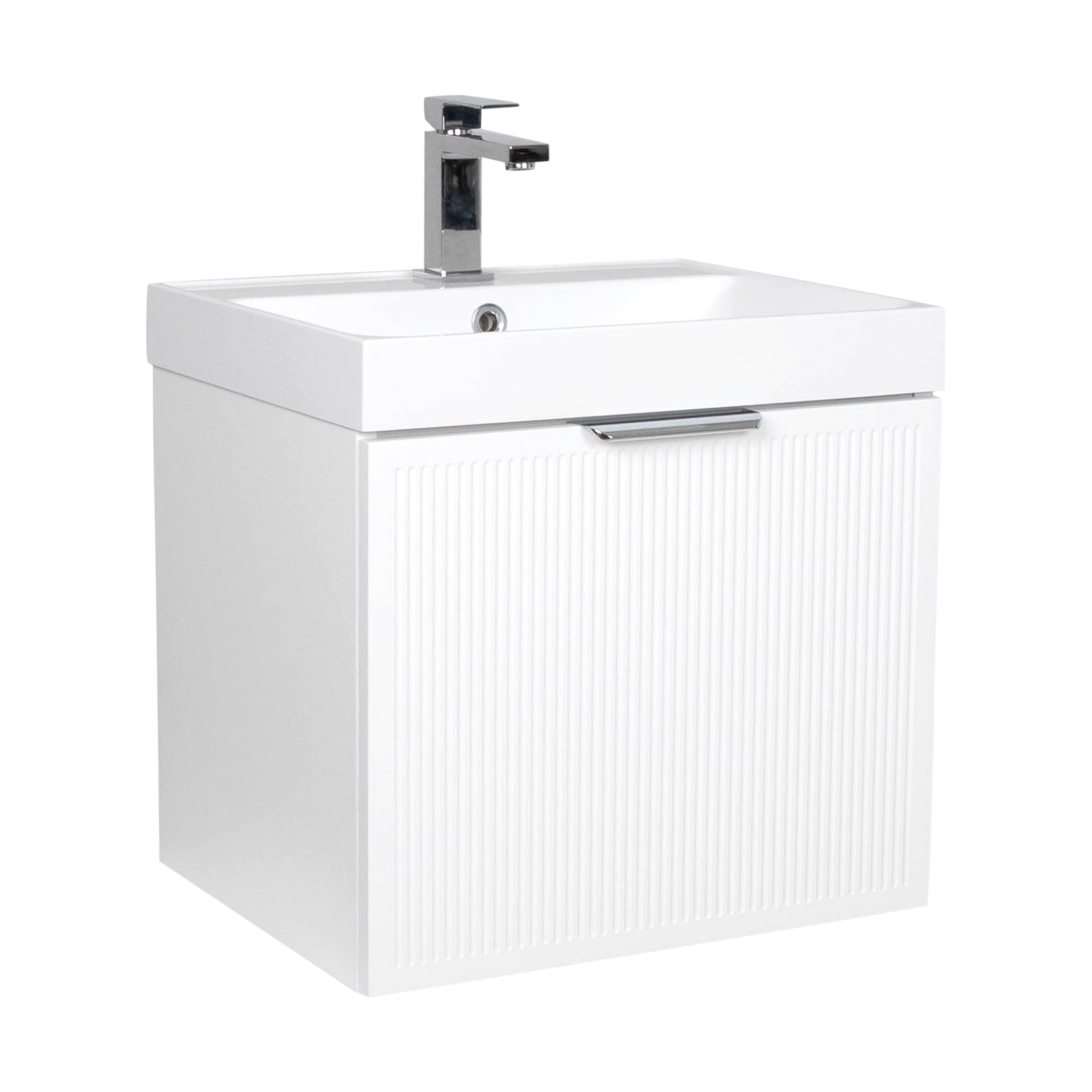 Fabio console cabinet (white) 50 cm with Fabio washbasin